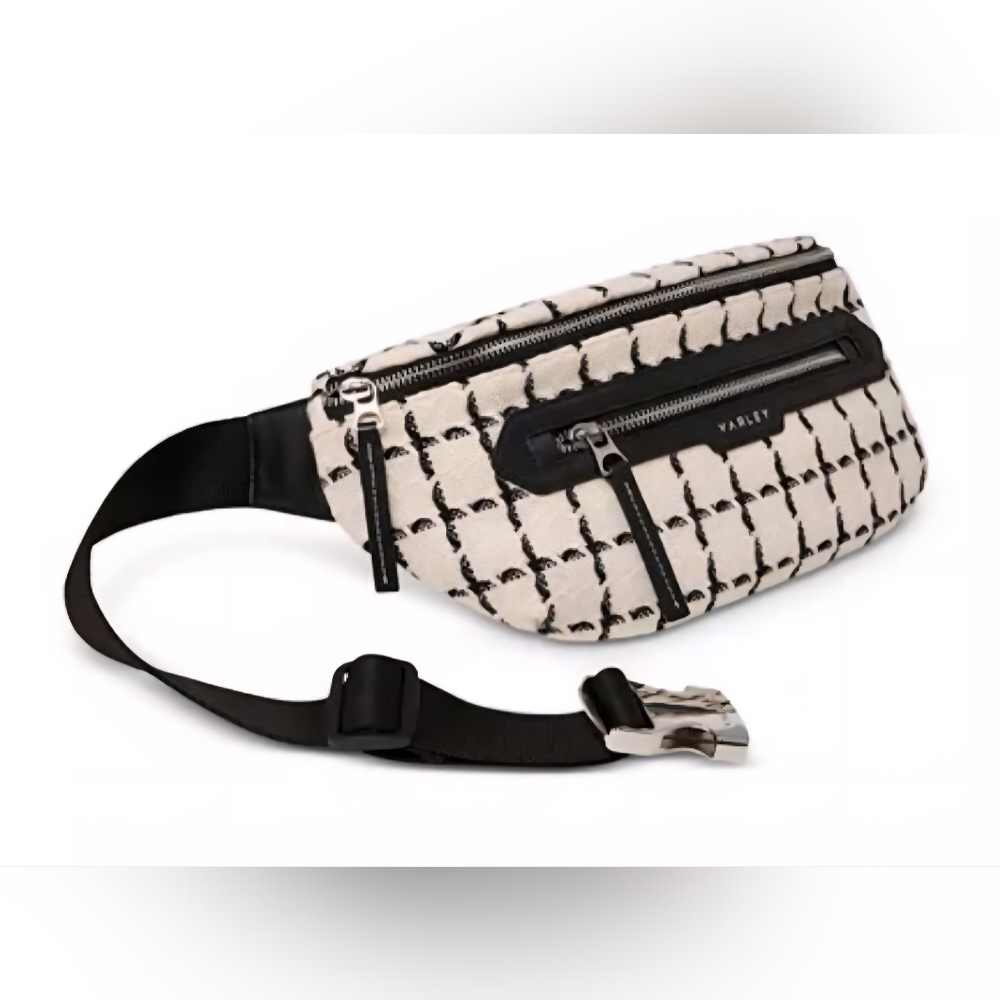 NWT Varley Roby Belt Bag- One Size- Egret Mono Check Print - Picture 9 of 11
